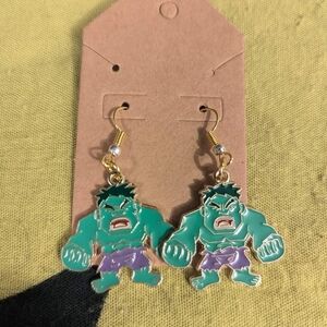 Green and Purple Character Earrings